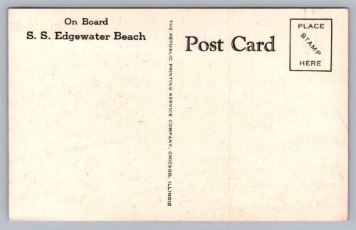 Postcard Chicago, Illinois Edgewater Beach Yacht Club Cocktail Room - Picture 2 of 2