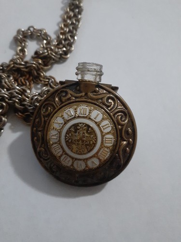 vintage avon perfume flask pendant Necklace