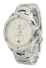 Tag Heuer 42mm Men's Automatic Link Silver Pinstripe Dial Cal.6 Watch! WAT2113! 4