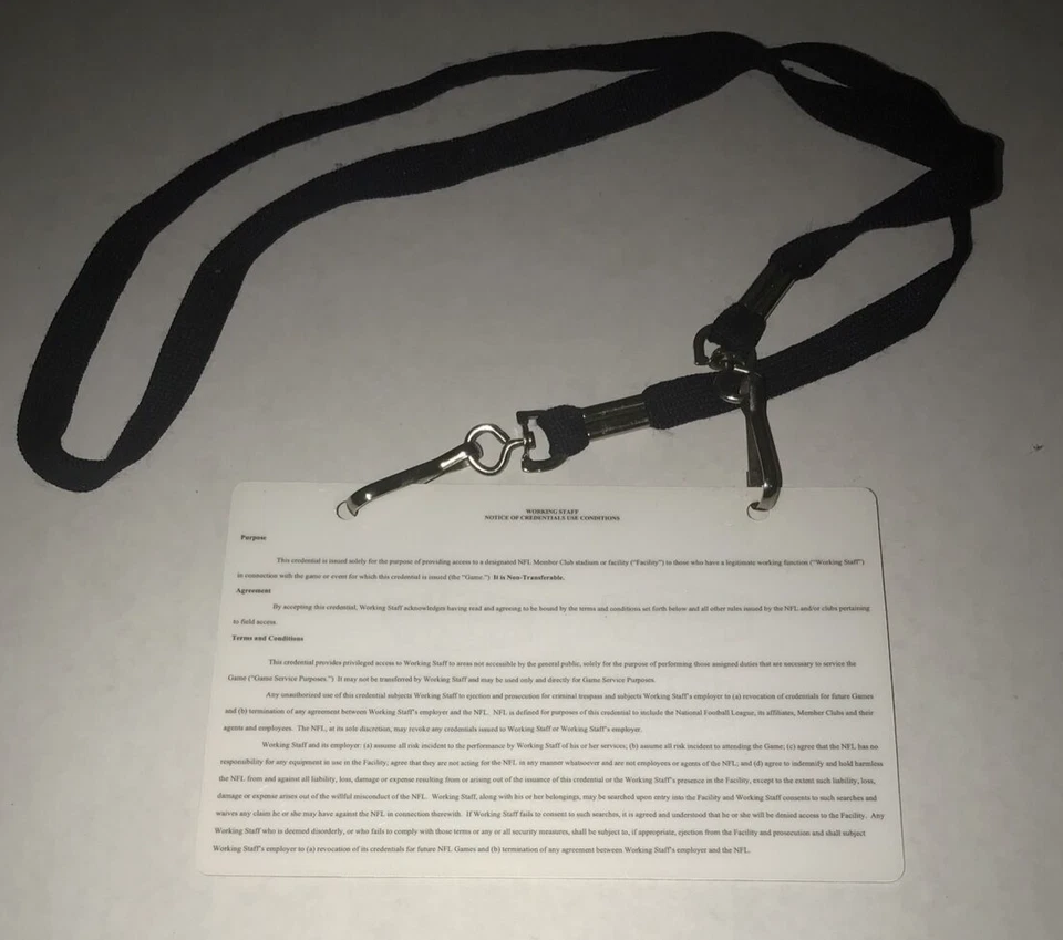 Pase de prensa de medios del Super Bowl XLIV CBS TV credenciales insignia talón de boleto 2010 Foto 2 de 2