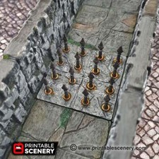 Deadly Floor Trap Set - 28mm 32mm Clorehaven Goblin Grotto Wargaming Terrain Sca