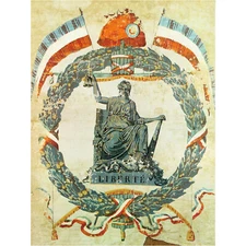 POLITICAL CULTURAL FRENCH REVOLUTION LIBERTY FRANCE VINTAGE ADVERT POSTER 1791PY