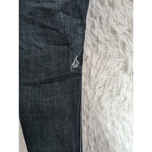 Volcom Vorta Slim Straight Jeans Mens 30x28 Blue Dark Wash Distressed Stretch - Picture 5 of 10