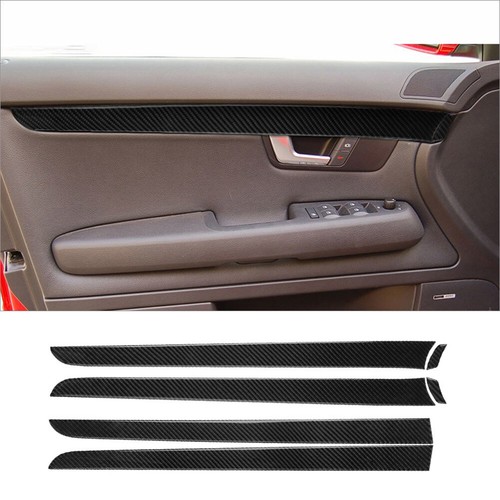 6Pcs Carbon Fiber Interior Door Panel Cover Trim Sticker For Audi A4 B7 2005-08 - Afbeelding 1 van 12