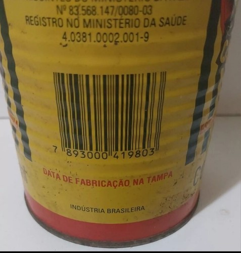 VINTAGE RARE CORCOVADO RIO BRAZIL SOYBEAN OIL TIN CAN ALMOST A LITER ADVERTISING - Picture 6 of 6