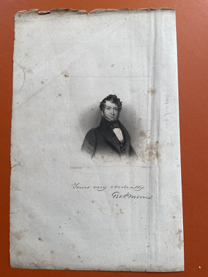 RARE Early Engraved Portrait of George P. Morris 1802-1864 NY Pub NYMirror 1830