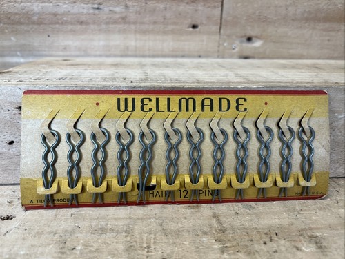 Vintage Wellmade 2” Hair Pins, 12 Pins On Card, 1950’s Silver, A TILCO PRODUCT - Picture 7 of 7