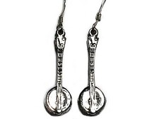 Sterling Silver Banjo Dangle Earrings