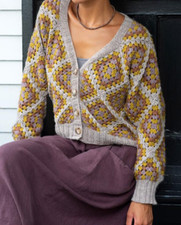 Crochet pattern copy 3683.   Womens granny square cardigan.    40-65".   Aran