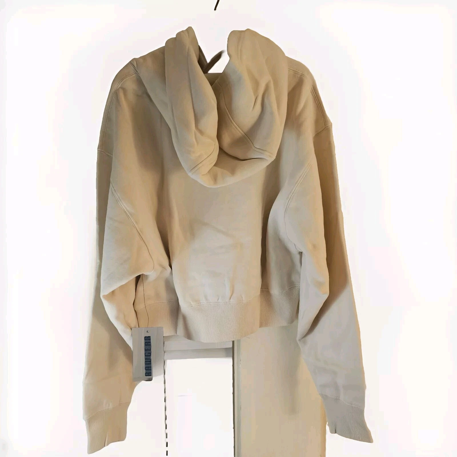 OFF WHITE Rawgear Felpa Donna Cropped Wolf Pack Patch Logo Ricamato Crema Tg LG Nuova con etichette