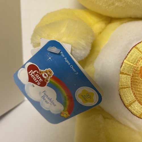 "Oso de peluche Care Bears Funshine amarillo sol 13"" - 2002 orejas de conejito de Pascua nuevo con etiquetas" - Imagen 3 de 10