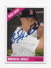 2015 TOPPS HERITAGE BROCK HOLT RED SOX RANGERS AUTOGRAPHED SIGNED BASEBALL CARD