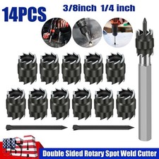 14Pcs Double Sided Rotary 3/8" HSS Spot Weld Cutter Remover Drill Bits Tool Set  