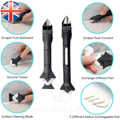 VDL 5 in 1 Silicone Sealant Remover Tool Kit Set Scraper Caulking Mould