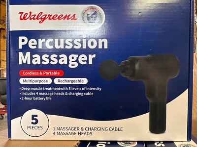 WALGREENS 5 PIECE PERCUSSION MASSAGER CORDLESS BRAND NEW