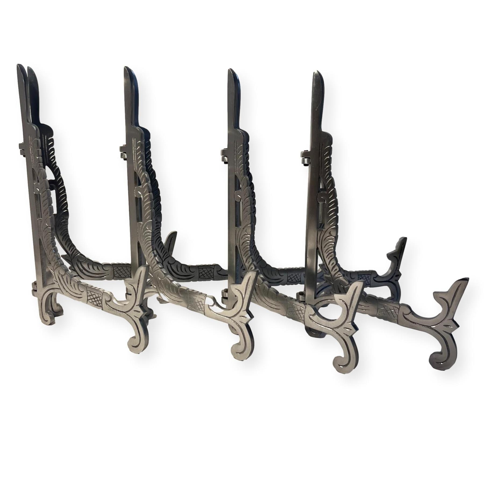Set of 4 of Large 10 inch Metal Easel Silver Finish | Display stand