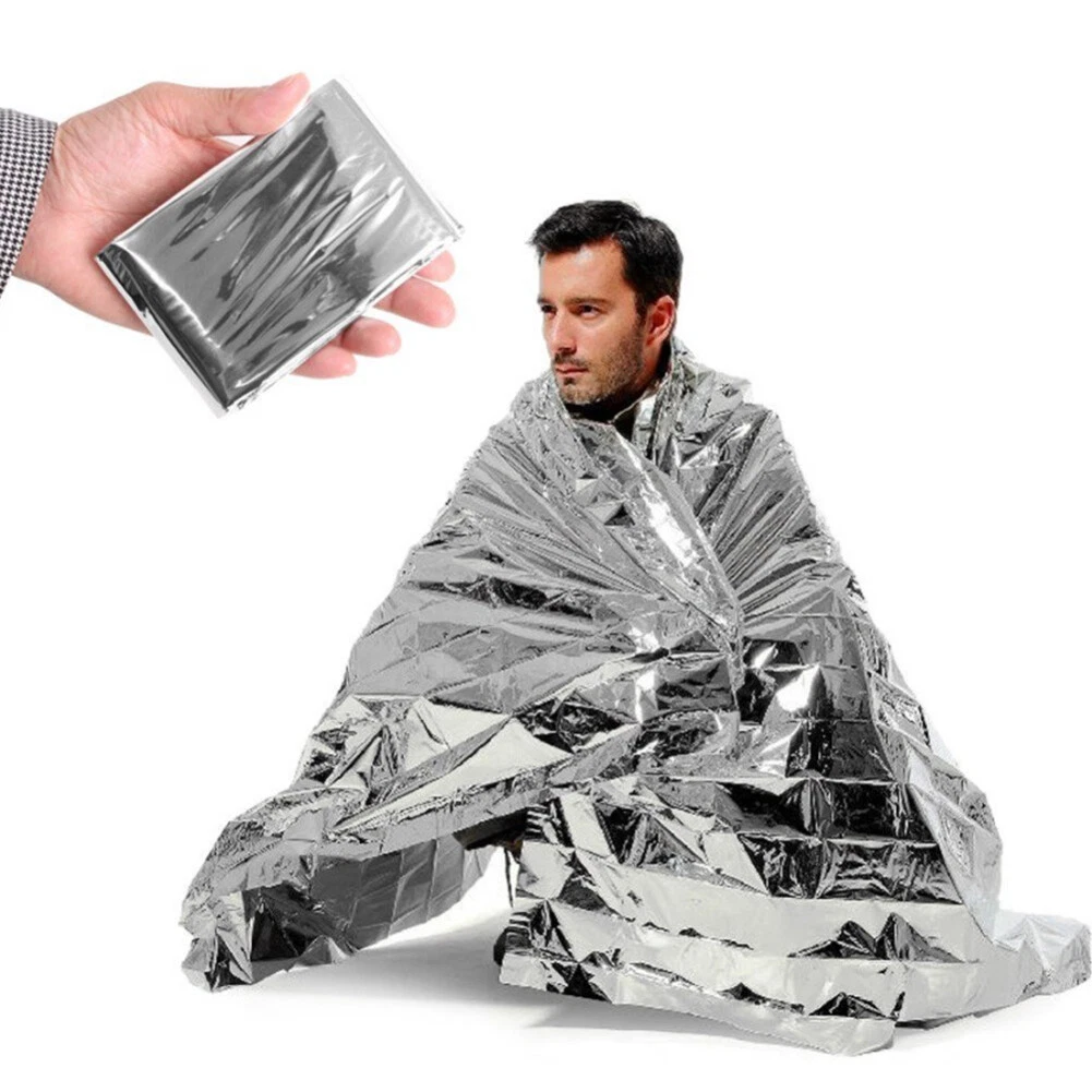 Waterproof Thermal Emergency Blanket Outdoor Sun Protection Life-Saving  Blankets | eBay