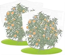 2 Pack Fruit Tree Netting Protection Bag with Drawstring,7.2X6.5 FT Garden Netti