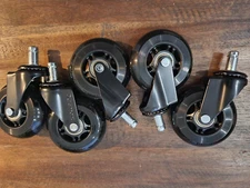 Office Chair Wheels - Set of 5 Rollerblade-Style Casters, Smooth & Quiet Rolling