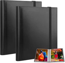 Photo Album 8X10, 8X10 Photo Album Book Holds 68 Photos (2 Pcs, Black) Art Portf