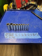 Snap on 9 pc 1/4" Drive 6-Point SAE Drive Deep Socket Set