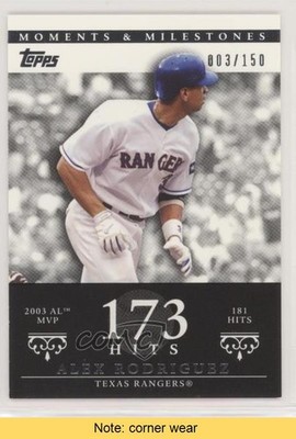 2007 Moments & Milestones 3/150 Alex Rodriguez (2003 AL MVP 181 Hits) READ 0a3