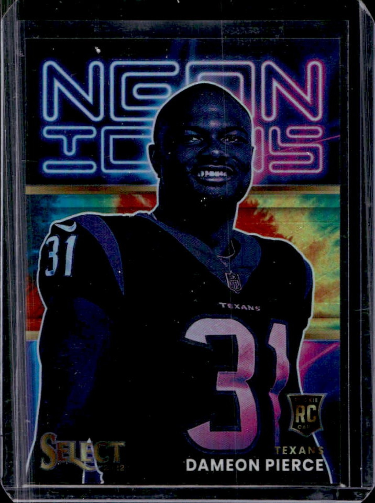 2022 Select Dameon Pierce Neon Icons RC Tie Dye Prizm #15/25 Texans