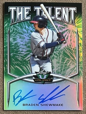 2019 Leaf Valiant Talent Autograph Green /99 Braden Shewmake #TT-BS1 Sox Rookie