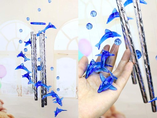 Blue Acrylic Dolphin Wind Chimes Decoration for Ourdoor & Indoor, Garden, Yar... - Picture 5 of 8