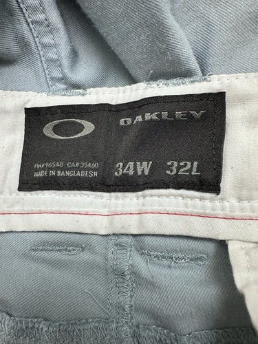 Oakley Pants Mens 34 W Fog Blue Cotton Blend Golf Travel City Chino - Picture 6 of 7