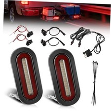 Hitch Cargo Carrier Light Kit, Oval LED Trailer Lights 2PCS 6Inch Red Turn