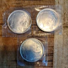 Three (3) 1 oz Silver Rounds - BuffaloHead/Bison - 2009