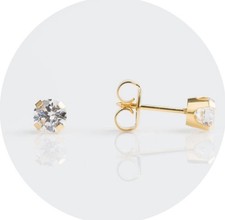 STUDEX System 75 14K Yellow Gold with 5mm Cub...