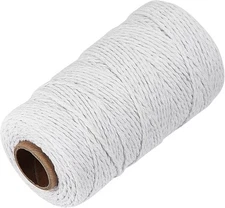White Cotton Butchers Twine String - Ohtomber 328 Feet 2MM for 2MM, 