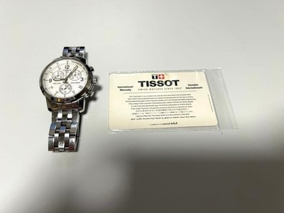 Tissot PRC 200 Quarz Chronograph Weiß Silber Herrenuhr Box Papiere...