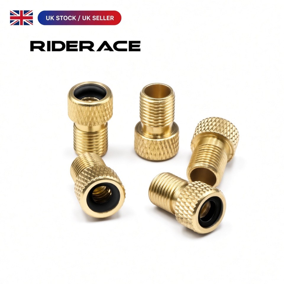 Product photo 1 of 4 — 5 x RIDERACE Brass Presta to Schrader Adapter UK Stock UK Seller