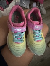 Skechers Girls US 12 Multicolor Water Repellent Hook Loop Mesh Sneakers