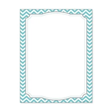 Turquoise Chevron Computer Paper, 8-1/2 x 11 Inches, 50 Sheets