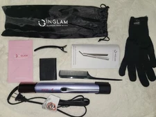 IG INGLAM Titanium Flat Iron, 1 Inch, 250-450°F Range, Negative Ionic, Dual Volt