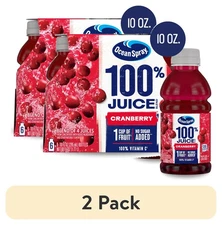 (2 pack) 100% Juice Cranberry Juice Blend, 10 fl oz Bottles, 6 Count