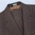 Jos A Bank Mens 42R Brown Plaid Wool Cashmere 2 Piece Suit Jacket Blazer & Pants