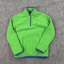 Polo Ralph Lauren Pullover Boys 14-16 Green Fleece 1/4 Zip Mock Neck Sweatshirt