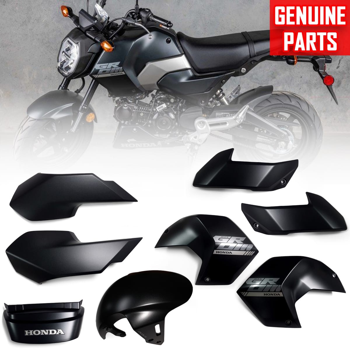 Fender Cover Frame Fairing Black Body Set For Honda Grom 125 MSX125 2025