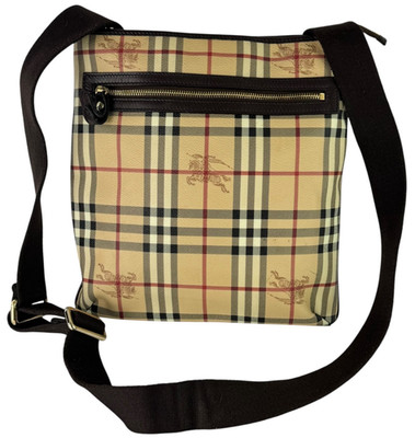 BURBERRY Multi Canvas Nova Check Haymarket Crossbody Made in Italy