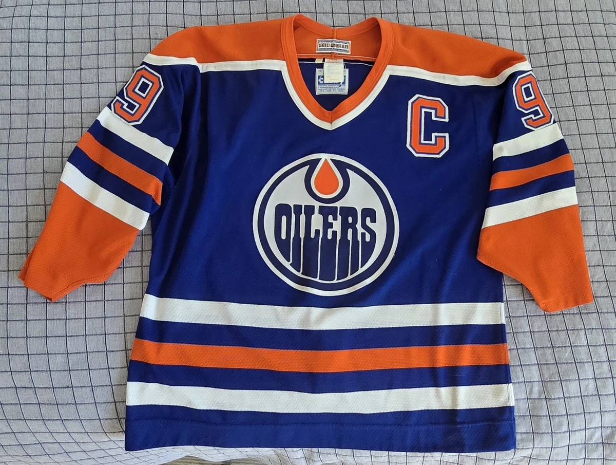 Maillot De Hockey Vintage Edmonton Oilers Années 80, Homme Taille L, Bleu - Cooper