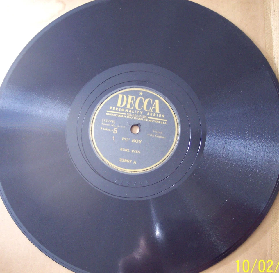 BURL IVES – Ballads & Folk Songs, Vol. II (2 Decca 10" 78s, 1948) Sides 3-6 VG - Image 2 of 3