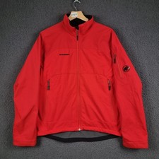 Giacca MAMMUT uomo L grande rossa softshell alta giacca a vento foderata in pile