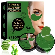 Under Eye Masks 70PCS w/Seaweed,Aloe,Peptides