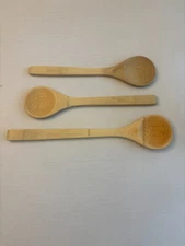 Pampered Chef Wooden Cooking Spoons Bamboo Wood Lot of 3