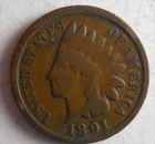 1891 UNITED STATES PENNY - INDIAN HEAD - Great Coin - Lot #M25